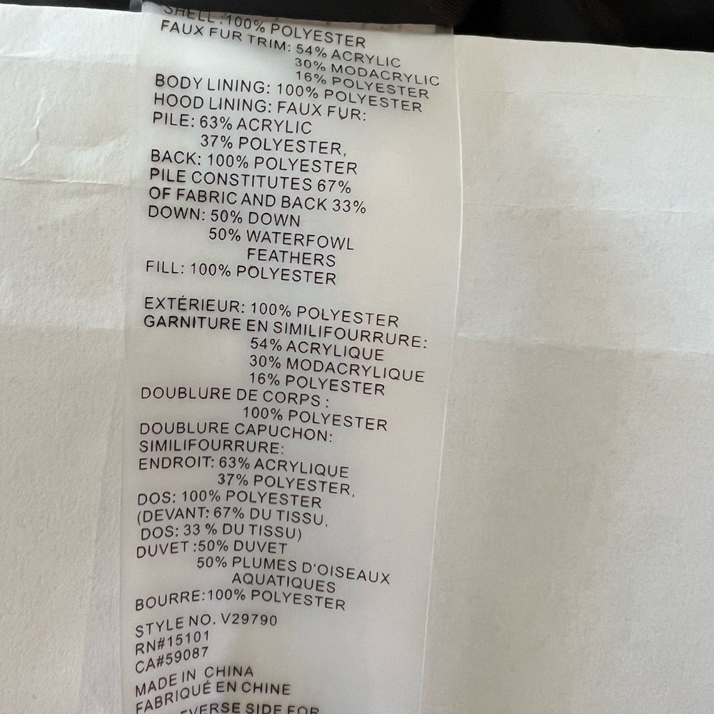 NWT Vince Camuto Quilted Down Fill Bomber Coat with Faux Fur Navy Black XL Women - Picture 16 of 16